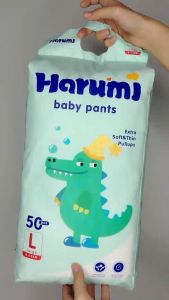 HARUMI Baby diaper EXTRA SOFT AND THIN Pull up Pants 50PCS M to 3XL SIZE RANDOM DESIGN