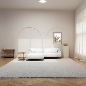 Cozylant Crystal L Shape Fabric Sofa / 3 Seater Sofa for Living Room / Grey Blue White / Minimalist Nordic / Small Living Room / Corner Sofa Set