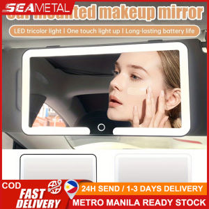 SEAMETAL Car Vanity Mirror Sun Visor Makeup Mirror With 3 Light Modes Dimmable Touch Screen Car mirror with light