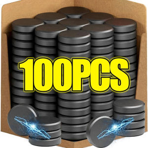 Dizoey 100/10Pcs Black Round Strong Magnets Thicken Ferrite Magnetic Patch Circle Magnet Strong Permanent Magnetic For Refrigerator Whiteboard