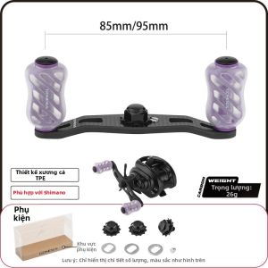 Gomexus | Tay cầm Carbon Fiber & Núm xoay TPE cho Máy câu Montani Spider A-Dava Water Drop