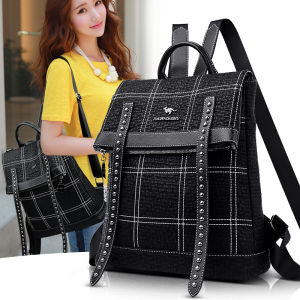 New 2025 Leather Large Capacity Soft Skin Dual-Purpose Backpack College Style Bookbag Trendy Shoulder Bag for Youth Casual Use