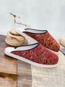 Traditional Handmade Beijing Cotton Shoes Mens Spring Autumn Comfortable Soft Bottom Thousand Layer Sole round Mouth Slip-On