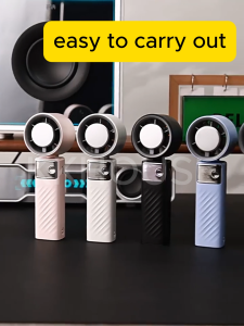 Mini Handhold Fan 6000Mah Refrigeration Cooling 199 Gear Turbo Jet Fan Led Display Foldable Strong Wind Rechargeable Fan