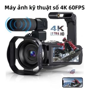 Máy Quay Phim Kỹ Thuật Số 4K 48MP 60FPS Zoom 16X Cầm Tay Với Chức Năng Tự Động Lấy Nét Quay Video Độ Nét Cao Màn Hình Cảm Ứng Xoay