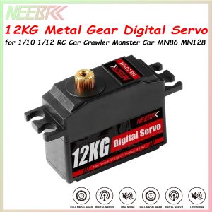 NEEBRC 12KG Metal Gear Short Body Digital Servo Low Profile for 1/12 RC Car Wltoys 12428 12423 WPL MN128 Upgrade Part Plane Boat
