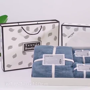 เซ็ทผ้าขนหนู 3ชิ้น กล่องส้ม กล่องของขวัญผ้าขนหนูผ้าเช็ดตัว สไตล์เรียบหรู