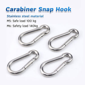 LoviRa Snap Hook 304 Stainless Steel Carabiner Metal Hook Spring Outdoors Sport Clip M5 M6
