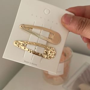 East Gate Ins Style Metal BB Clip Gold Texture Versatile Simple Edge Hair Clip Internet Famous Forehead Clip Fashionable Hair Accessories