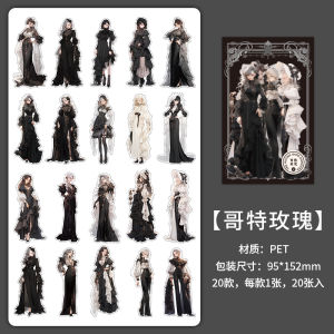 สติ๊กเกอร์ PET วันพีซสไตล์ญี่ปุ่นสำหรับเด็กผู้หญิงและเด็กผู้ชาย ชุดราตรีย้อนยุคสำหรับการวาดภาพประกอบในสมุดบันทึก