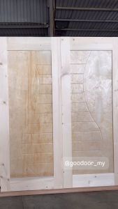 Goodoor Pintu Utama Kayu Pinewood Double Leaves Door SRD10D | 67x 83 |Pintu Rumah | Pintu Utama