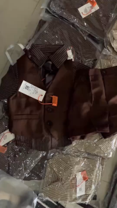 เสื้อกั๊กสีนำ้ตาล สีครีม สีดำ เสื้อสูทเด็ก ชุดออกงานเด็กชาย (สินค้าพร้อมส่งในไทย)