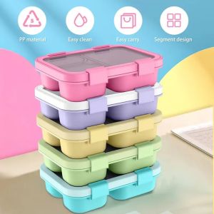 Bento Box Leakproof Lunch Food Storage with Stackable Design Carry Handles Office School for Kitchen Restaurant Use Lunch Box