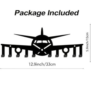 CIFbuy | CIFBUY Modern Airplane Iron Wall Art Metal Key Hook Decor for Home Living Room Porch Coat Bag Storage Organizer Decor