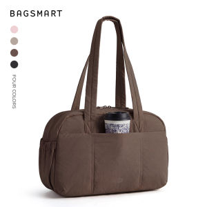 BAGSMART Puffer Tote Bag 14 Inch Laptop Shoulder Bag Lightweight Water-resistant Handbag for Women Work Gym Bag
