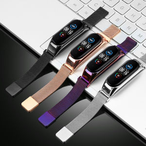 Luxury Milanese Loop Strap for Xiaomi Mi Band 7 6 Women Men Stainless Steel Metal Bracelet Miband5 Replacement Wristband for Xiaomi mi band 4 3