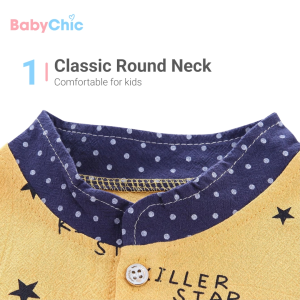 Set Baju Budak Butang Depan Cotton Lengan Pendek Kids Short Sleeve Clothing Set 6 Months - 6 Years