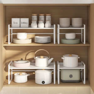 Multi-Functional Retractable Partition Storage Seasoning Pot Rack