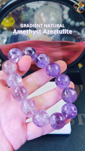 Collectors Grade Brazil Gradient Natural Amethyst Azeztulite Bracelet