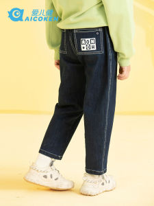 Kids Jeans Casual Cute Personality Long Trousers for Boys Spring Autumn Cotton Polyester Blend Elastic Waistband
