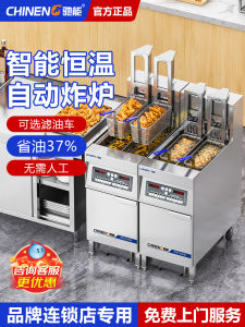 Chiling Double Cylinder Commercial Electric Fryer Stand up Large Capacity French Fries Chicken Skewers Potato Chips Machine