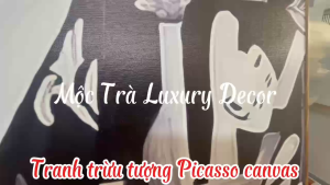 Tranh trừu tượng Picasso trang trí phòng khách chất vải canvas khổ lớn nhiều mẫu đã có khung cao cấp và đinh treo
