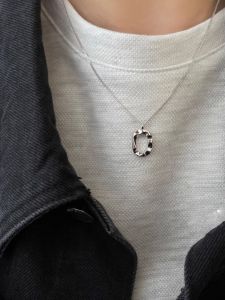 Original Niche Design Normcore Classy S925 Sterling Silver Asymmetrical Cold Style Necklace Chic Fashionable Clavicle Chain for Women