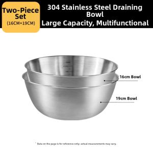 youqin | Multipurpose Stainless Steel Kitchen Basin for Cleaning Eggs and Dough