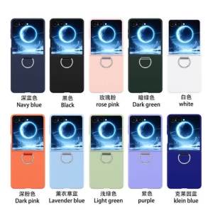 Hard PC Phone Case With Metal Ring Holder For Samsung Galaxy Z Flip 8 7 6 5 4 3 Flip7 FE Flip8 5G Shockproof Protective Cover