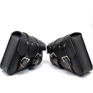 Universal Motorcycle Side Saddle Bags PU Leather Swing Arm Tool Bag for Sportster XL883 1200 Honda Suzuki Storage Saddlebags