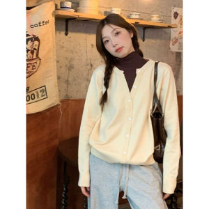 Korean Style Chic Retro Fake Two-Piece Knitted Sweaters Female Spring & Fall New Arrival Loose Slimming Patchwork Contrast Color Turtleneck Small Top