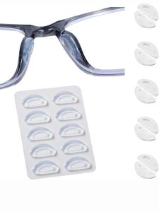 10 Pairs/Packs Adhesive Nose Pad Eyeglass Nose Pads Stick On Silicone Anti-Slip for Sunglasses Thin Nose Pads Eyeglasses
