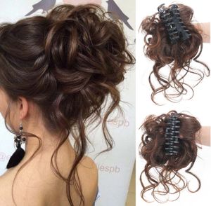 Craney Wig ring bun womens long beard  ball head wig grab clip fluffy natural hair band bridal  disc hair artifact