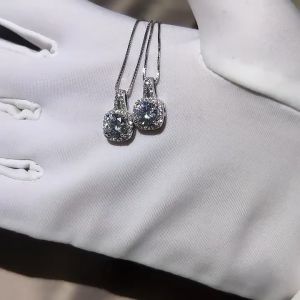 good 999 Fashion personality SILVER Titanium steel square drill zircon necklace N8052