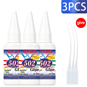 502 super strong quick-drying adhesive professionally used for daily repair of toy plastics is white transparent and odorless