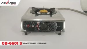 Kompor Gas Advance GB 6601 S+Selang Gas+Regulator Meter Body Full Stainless Steel kompor Api Biru