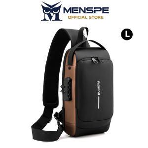 MENSPE Multi-Functional Chest Bag Crossbody Bag Smooth Zipper Bag Sports Bag Waterproof Anti-Thief Code Lock Casual Bag Street Shoulder Bag Messenger Bag Versatile Fashion Chest Bag Travel Bag Business Bag