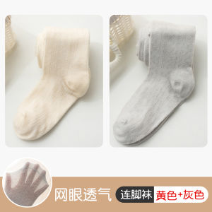 ถุงเท้าเด็กผ้าฝ้ายแท้บางเฉียบ ถุงน่องฤดูร้อนสำหรับเด็กผู้หญิง ถุงเท้าตาข่าย เอวกลาง ถุงน่องฤดูใบไม้ผลิและฤดูใบไม้ร่วง