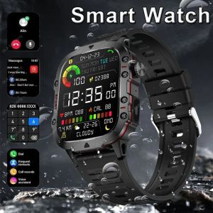 2026 Rugged Military GPS Smart Watch Mens Outdoor Watch 2.01" HD Touch Screen Voice Bluetooth Call Flashlight Smartwatch Men