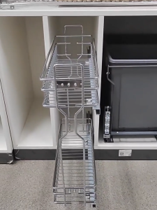 DEG Pull Out Basket Kitchen Cabinet 304 Stainless Steel for Kitchen Rack Organizer