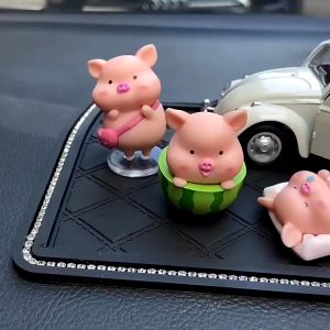 Giá Rẻ] Set Heo Hồng Dễ Thương Trang Trí ô Tô Bàn Làm Việc Chất Liệu Vinyl Cao Cấp