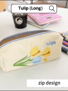 Ready Stock Korea Tulip Lily Violet Camellia Rose Flower White Beige Pink Yellow Green Blue Tote Canvas Bag Student School Women Shoulder Casual Simple Girl Boy Comfortable Modern Classic Cute Pretty Cozy Ikea