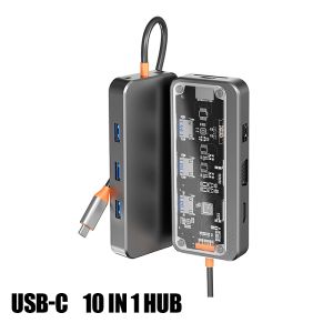 USB C Hub Type C To HDMI-Compatible Adapter RJ45 SD/TF Card Reader HUB 100W PD Fast Charge For MacBook Laptop usb c hub