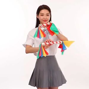20cm Cheerleader Flower Stick Dress Costume Competition Flower Double hole handle Dance Party Decorator