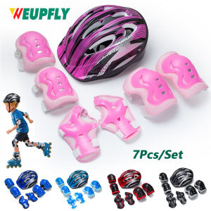 7 Pcs Kids Protective Gear Set Roller Skating Helmet & Pads for Boys and Girls Knee Elbow Wrist Guards for Skateboard Scooter