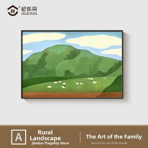 JILEDUO | High-quality Green Scenery Decorative Painting for Dining Room