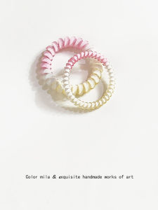 2-Piece Candy Color Gradient Telephone Line Hair Rope Combination Elegant Rubber Headband Head Rope High Elastic Durable Seamless Hair Ring