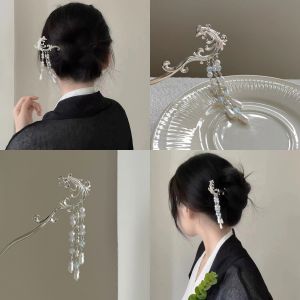 Elegant 2025 Ancient Chinese Tassel Hairpin Womens Hairstyling Tool High-End Feelings Hanfu Accessories Hair Winding Pin