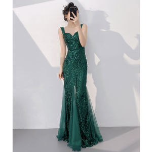 New Evening Dress Banquet Style Elegant Premium Luxury Unique Hostess Glitter Fish Tail