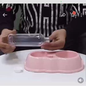 Dog bowl Cat bowl Automatic drinking water double bowl Cat food bowl Dog bowl Cat water bowl anti upset rice bowl Pet supplies